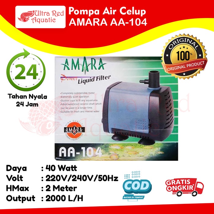 Pompa Air Celup Aquarium Kolam Amara AA-104 AA 104 AA104 Hidroponik