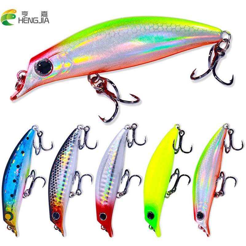 Hengjia 1Pcs Laser Wobbler Umpan Pancing Ikan Kecil Keras Buatan Umpan 7.9CM 7.4G Crankbait Ikan Gurame Umpan bass Untuk Memancing Tackle Lure