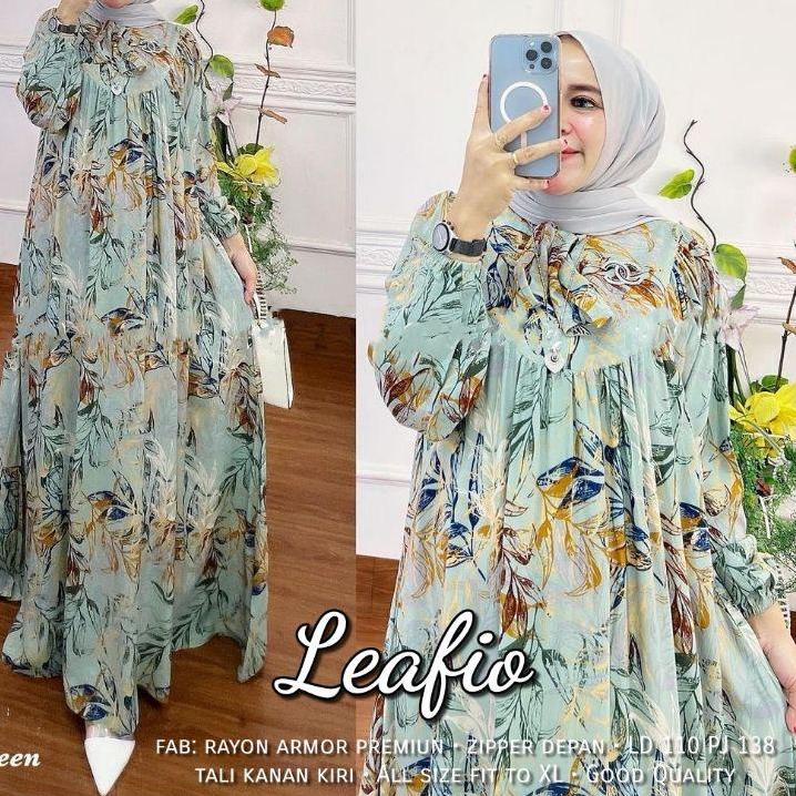 LEAFIO DRESS DAUN TERBARU WANITA // NEW DRESS MOTIF DAUN // DRESS RAYON MOTIF