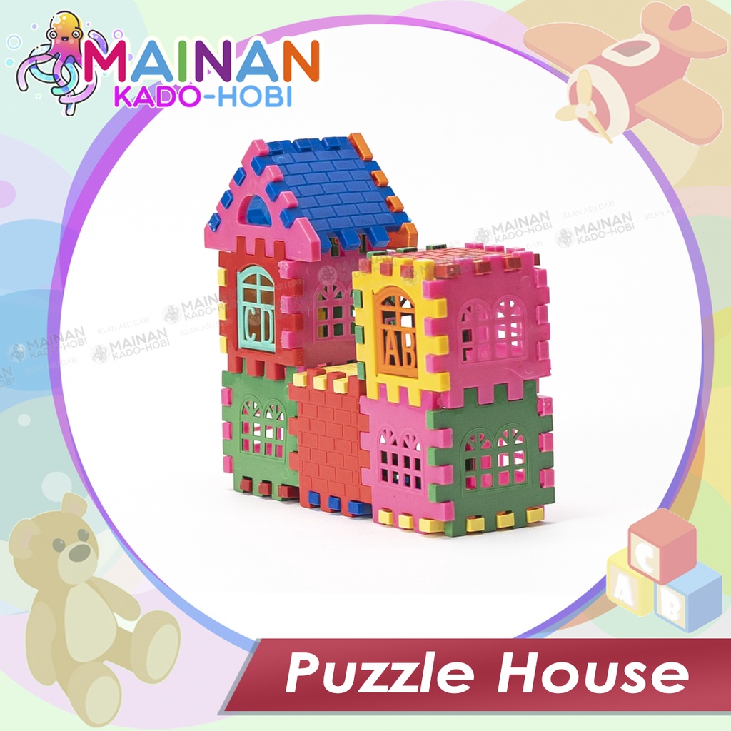 MAINAN ANAK EDUKASI SUSUN RUMAH BLOCKS PUZZLE HOUSE