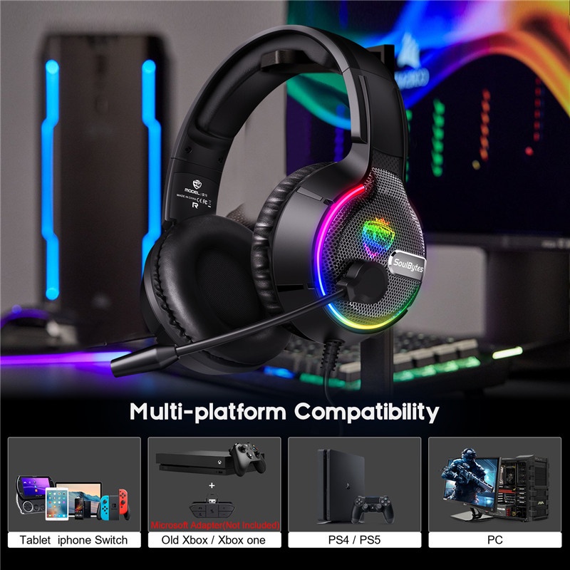 Sicibel S19 Headset Gaming Noise Canceling Dengan Mic Untuk Nintendo Switch / PS4 / Xbox One