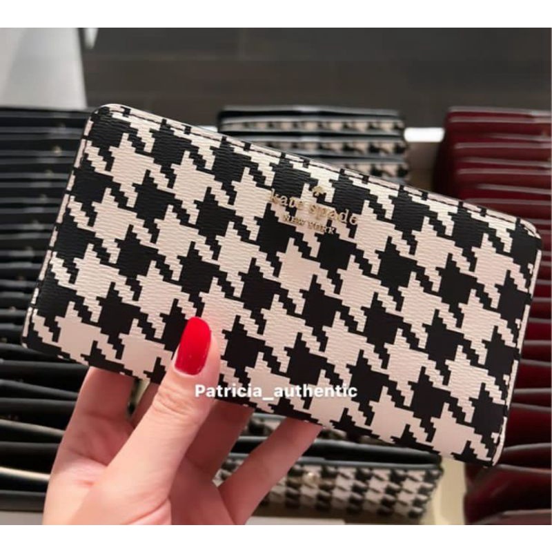 KS Wallet Darcy Houndstooth print || Kate Spade