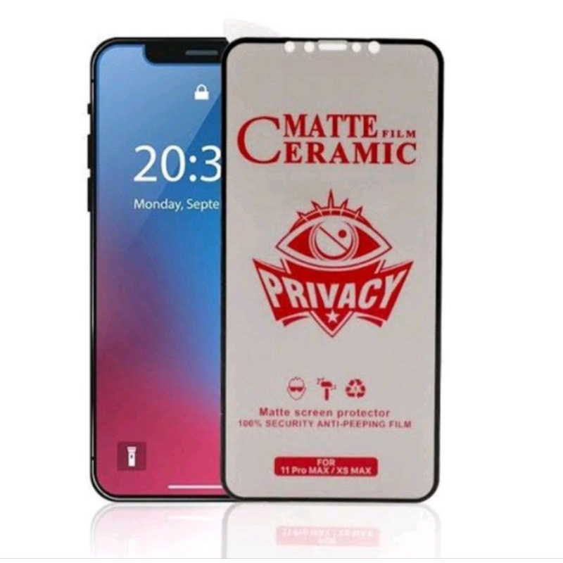 Matte Spy IPhone 6 / 6S / 6 plus / 6S plus / 7 / 7 plus / 8 / 8 plus / SE 2020 / SE 2021 / SE 2022  Tempered Glass Ceramic Matte Spy / Anti Gores Keramik Privasi