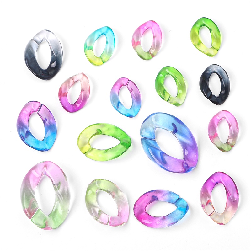 10pcs Acrylic Twisted Chains Link Beads Manik-Manik Rantai Kacamata Manik-Manik Untuk Membuat Perhiasan DIY Gelang Kalung Anting