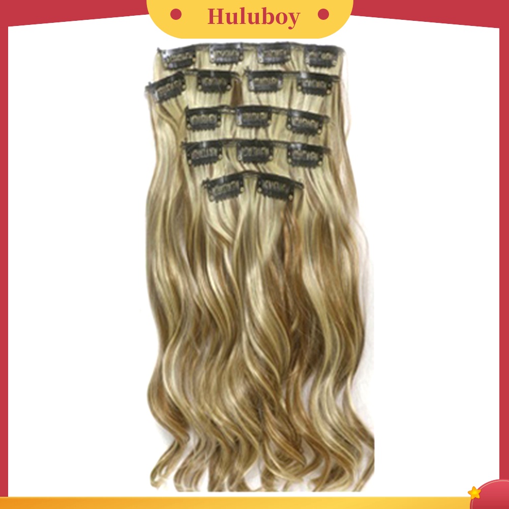 Wig Rambut Extension Model Panjang Keriting Lurus Dengan 16 Klip Untuk Wanita
