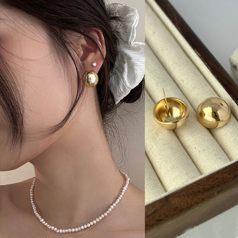 Baru Keren Bulat Mode Anting-Anting Ear Studs PIercing Ear Studs Aksesori Untuk Wanita Perempuan