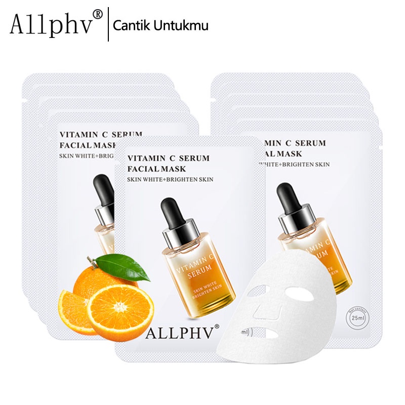 【100% ORI】Allphv VC Face Sheet Mask Brightening Moisturizing Skin Care Hydrating Essence Face Mask Anti Aging Masker Wajah