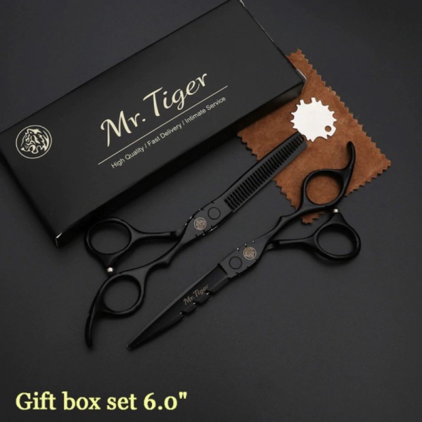 

Promo Gunting Rambut Professional Barber Scissors 6 Inch 2 PCS 440C - Black Berkualitas