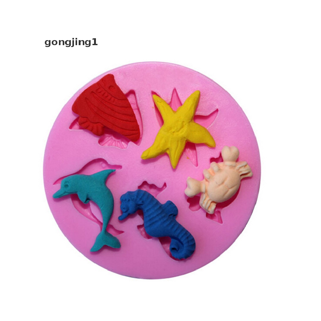 Ggg New Sea Beach Silicone Cake Sugarcraft Mold Cetakan Fondant Sabun Cetakan Coklat 1PC ID