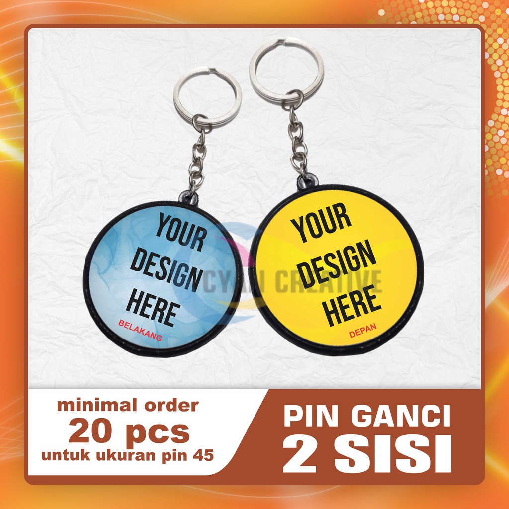 GANTUNGAN KUNCI 2 SISI CUSTOM / GANTUNGAN KUNCI BOLAK BALIK / GANTUNGAN KUNCI CUSTOM DEPAN BELAKANG