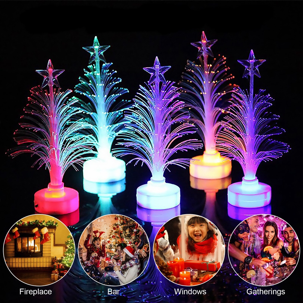 Limited Offer! Hiasan Natal Pohon Cemara Mini LED Warna Warni Lampu Hias Tumblr Kelap Kelip Dekorasi Rumah Merry Christmas Pajangan Meja Tahun Baru