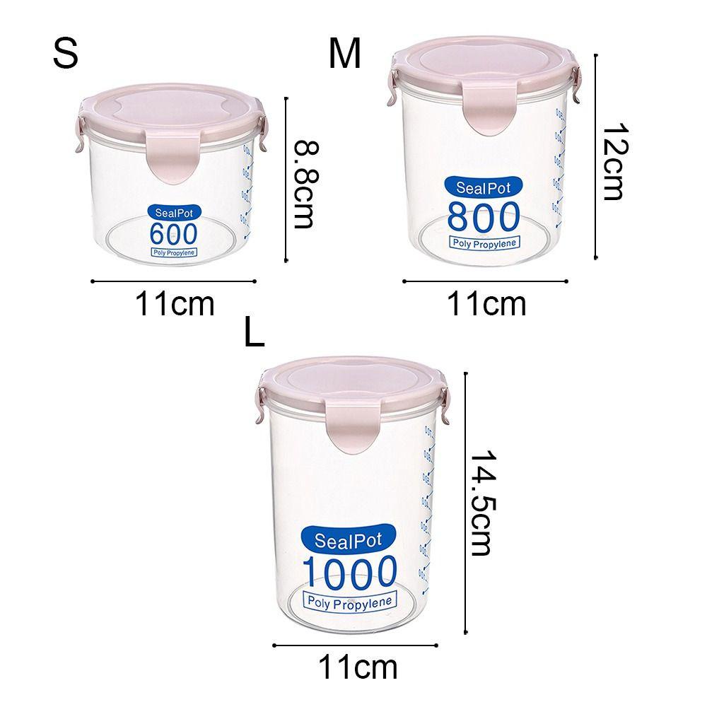 R-FLOWER 2pcs Sealing Pot Makanan Botol Toples Pengawet Kotak Penyimpanan Kaleng Bijian Plastik