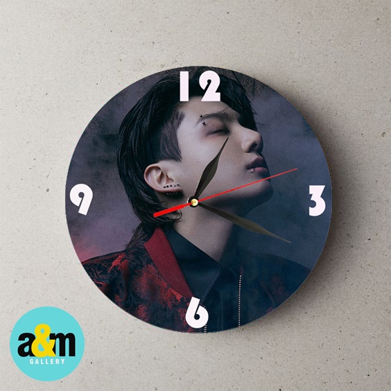 Jam Dinding Kayu JUNGKOOK BTS Ukuran 20 x 20 cm - A&amp;M