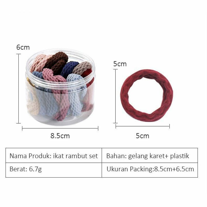 Ikat Rambut Elastis 20pcs free Toples