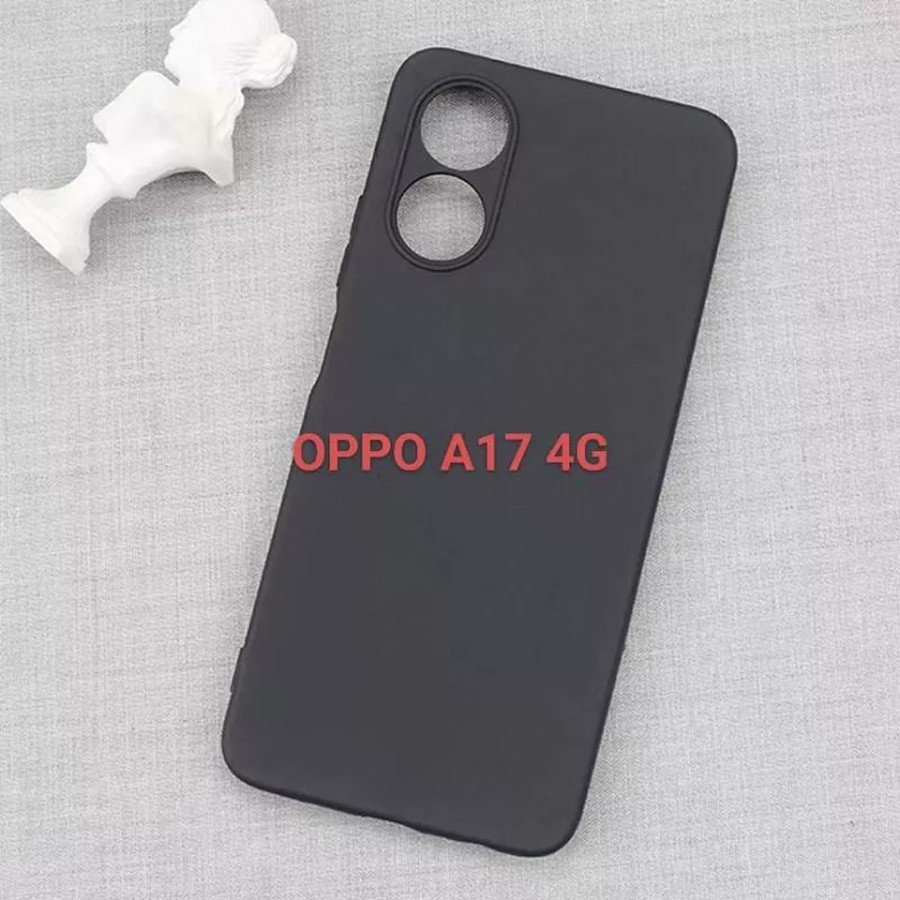 OPPO A17 OPPO A17K CASE BLACK PREMIUM NON PROTECT SOFTCASE SILIKON KARET HITAM CASING PELINDUNG KAMERA COVER PROTECT CAMERA