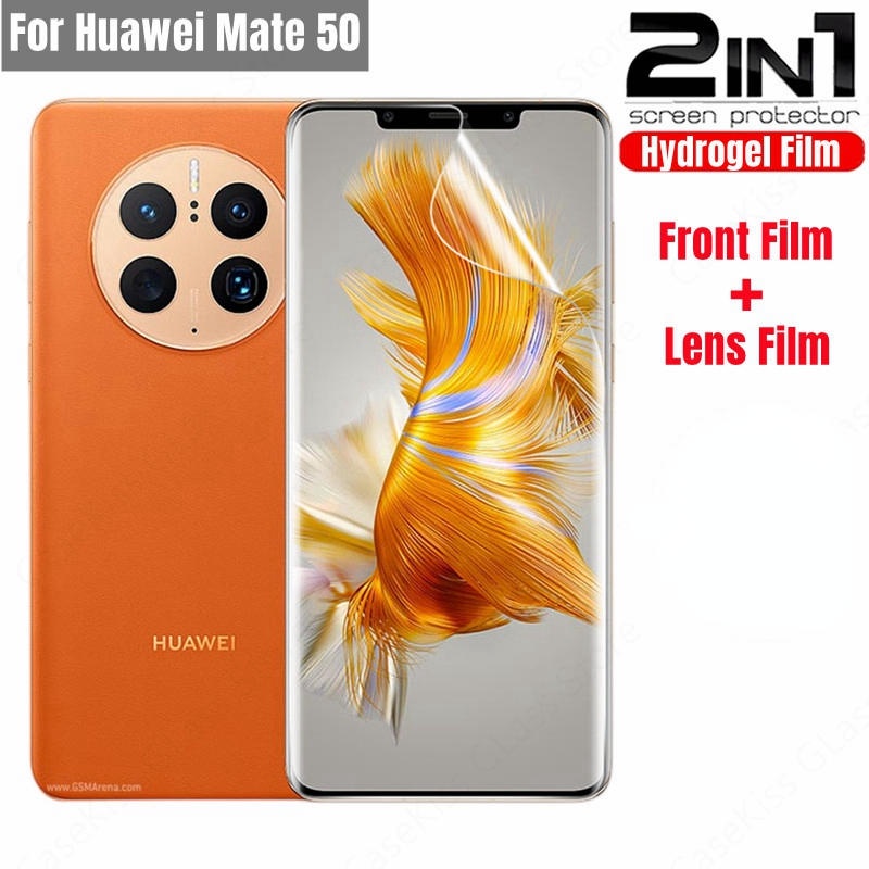 Film Hydrogel 2in1 Untuk Huawei Mate 50pro RS Screen Protector Film Pelindung Lensa Kamera Untuk Huawei P50 Pro P50Pro Bukan Kaca