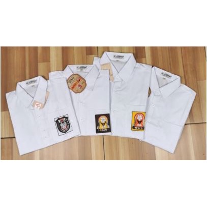 (BISA COD) SERAGAM SEKOLAH - HEM PENDEK PUTIH BED BORDIR TK/SD/SMP/SMA/KULIAH/Kerja BAHAN OXFORD SUPER