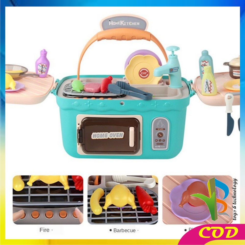 RB-M27 Mainan Home Picnic Kitchen Set 906 / Mainan Edukasi Anak Masak Masakan + Wastafel Cuci Piring