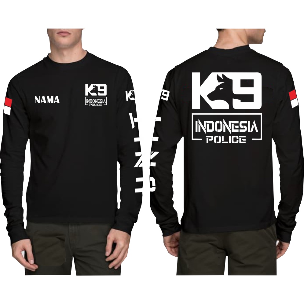 Atribut_Kaos Kaos Se,i Formal Militer/Dinas Sablon Gambar Polisi K9 Bahan Katun Kombed 30s tersedia 