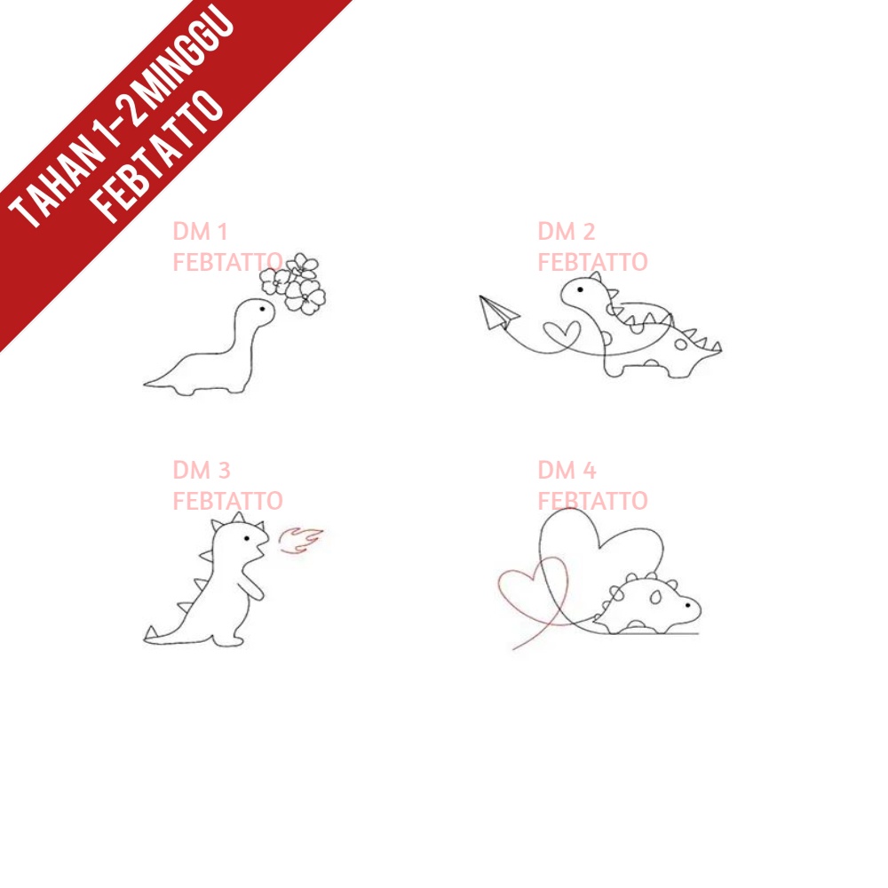 Tato Temporer Tato DinoSaurus Stiker Tatto Trex - Dm 1-4
