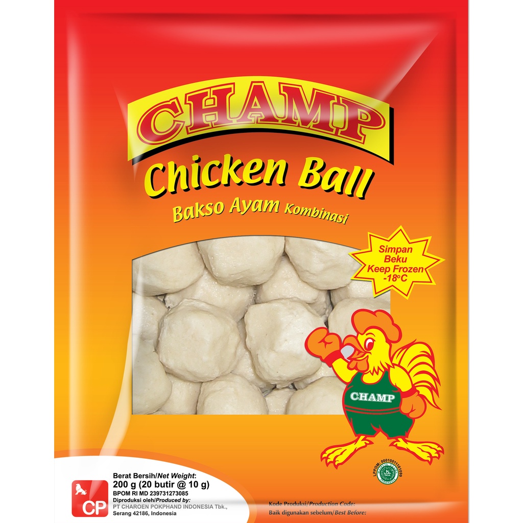 

Champ Chicken Ball 200gram Isi 20 Pcs Bakso Ayam Kombinasi