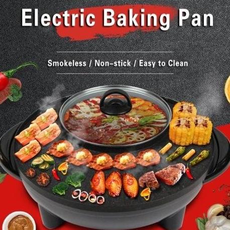 Pemanggang Daging Listrik /Pemanggang Daging Bbq Grill Pan Alat Masak Stortatan