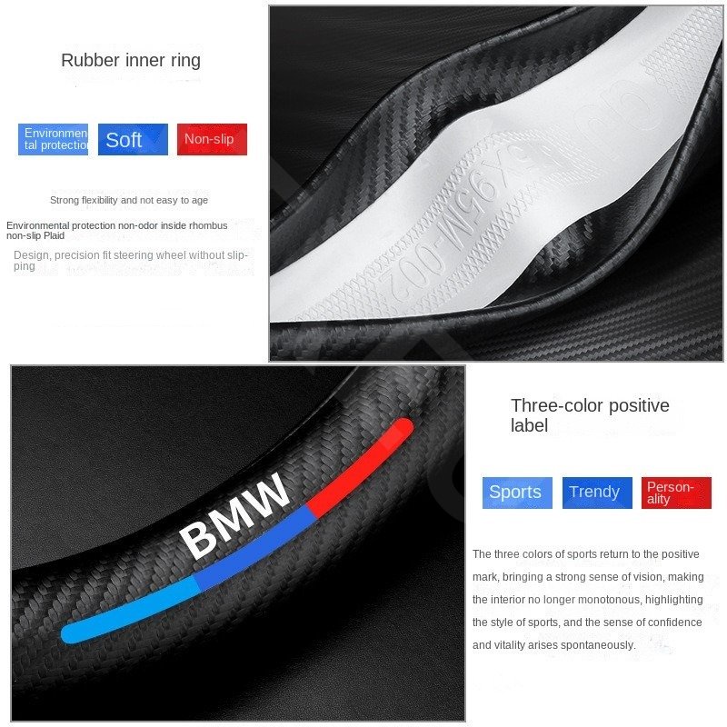 Bmw Sarung Setir Mobil Untuk E36 E46 E30 E90 F10 F30 E39 E60 X1 E84 F48 F25 X3 E83 X5 F15 Auto Steering Wheel Cover Pelindung Kemudi Interior Mobil Logo Printing 3D