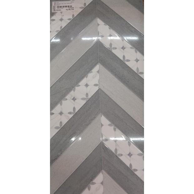 Ikad Keramik Motif / Keramik Dinding DZ7448A Abu abu 25X50