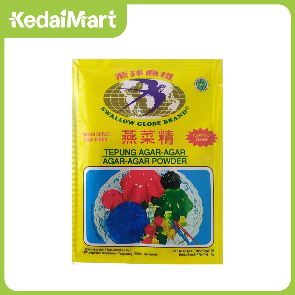 

Agar Agar Swallow Globe Putih Pcs 7 Gram