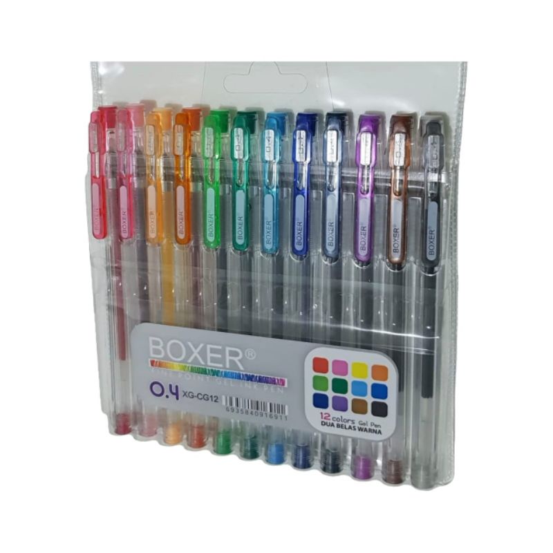 

PULPEN GEL 12 WARNA BOXER XG-CG12/0.4