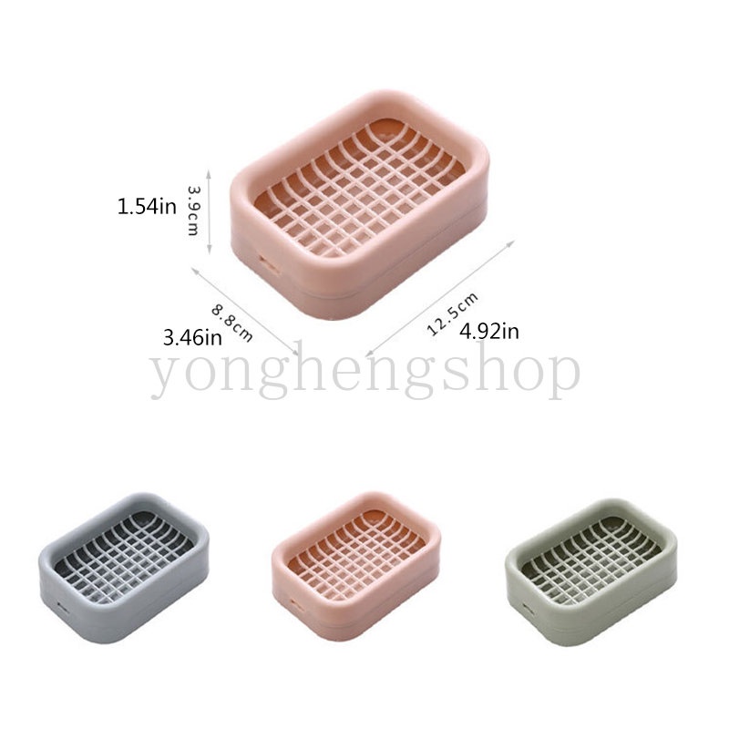 Tempat Sabun Dua Lapis Sederhana Tempat Sabun Mandi Plastik Sabun Cuci Piring Non-slip Draining Kotak Sabun Aksesoris Kamar Mandi