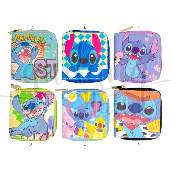 Dompet Mini Stitch Purse Kartu Uang Koin Serbguna Motif Kartun Monster Biru GH 402009