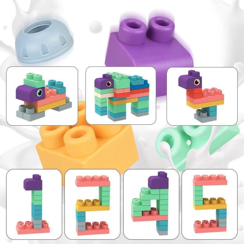 Soft Rubber Building Block Silicon BPA Free Block Mainan Anak Balok Mainan Anak Mainan Karet Mainan Montessori Anak