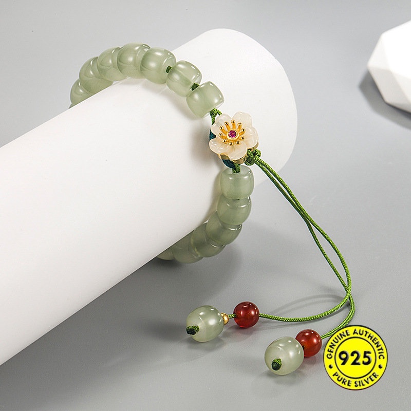 Begonia Hetian Jade Gelang Wanita Rumbai Tali Gendong U1485