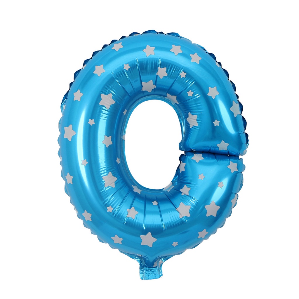 T&amp;Y Balon Foil Huruf Motif Bintang ±40cm Ballon Foil Abjad Alphabet Biru Star Balon Huruf Satuan ± 40 Cm Murah