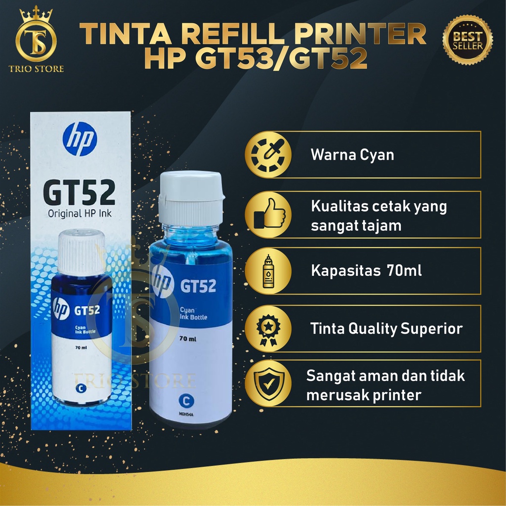 1 SET 4 PCS Tinta HP GT53 GT52 For Printer GT5810 GT5820 New Model