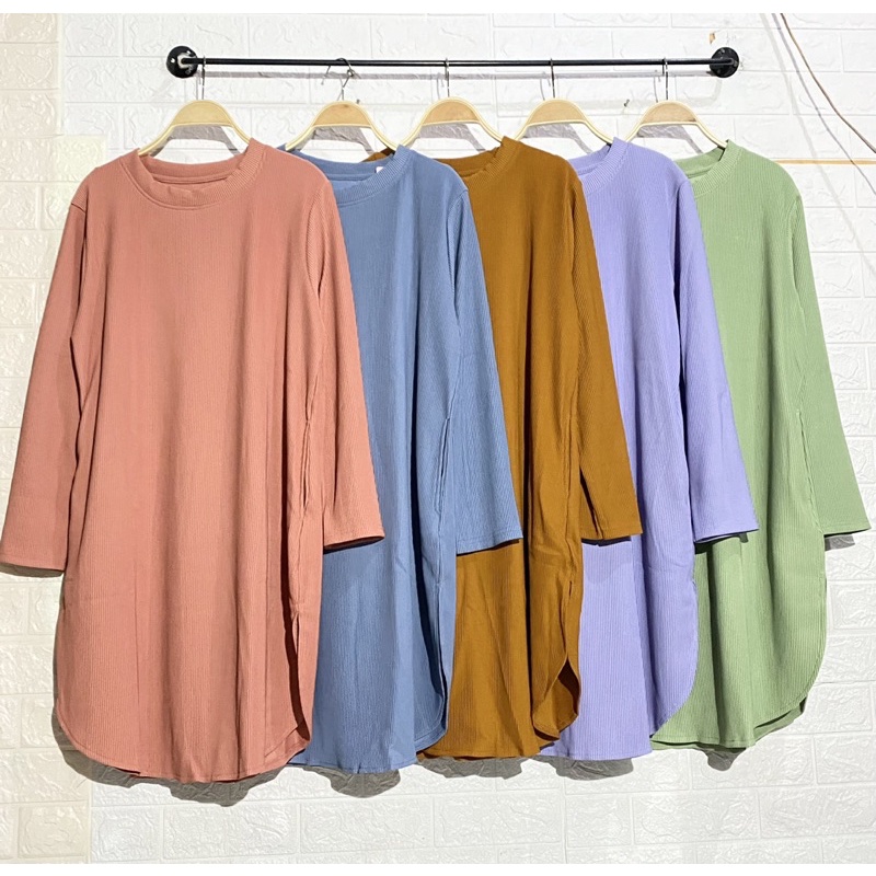 147 tunik oversize oval kaos knit hanover merk clarke