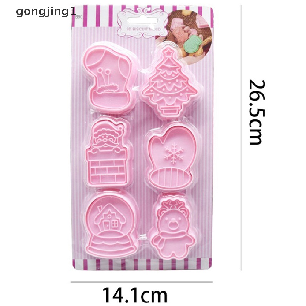 Ggg 6Pcs /Set 2023cetakan Kue Kering Natal Stamper Cetakan Biskuit Cookie Cutter ID