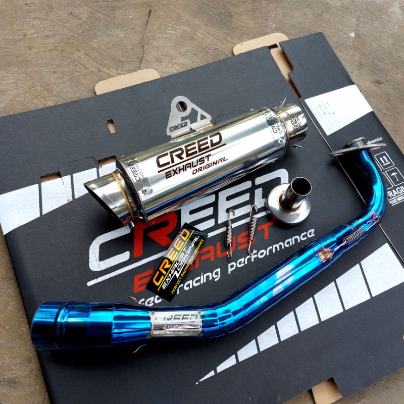 Creed Exhaust 100% Original Knalpot racing Beat fi, Vario 125 150 160, Aerox155 NMAX PCX, Mio sporty