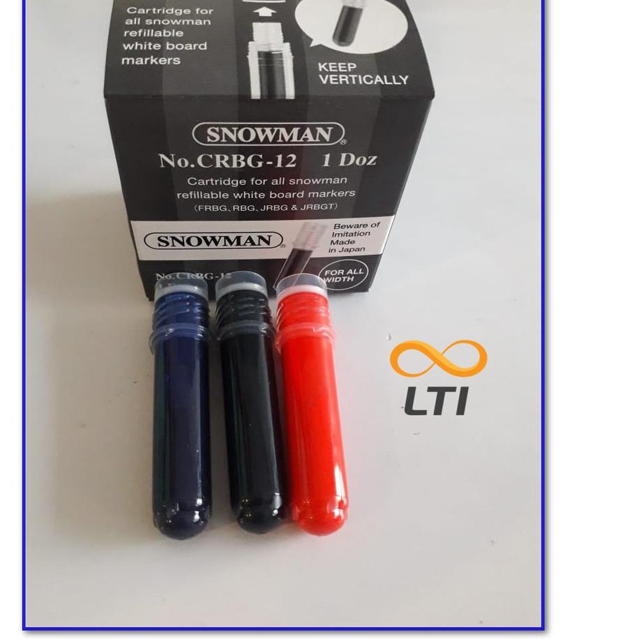 

ょ Snowman Cartridge Refill Ink CRBG - Tinta isi ulang spidol white board Refillable ㅛ