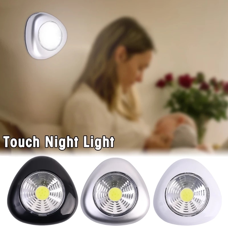 Tahan Lama Segitiga Lampu Malam COB LED Kabinet Cahaya Wireless Lampu Dinding Lemari Lemari Lemari Laci Lemari Kamar Tidur Dapur Lampu