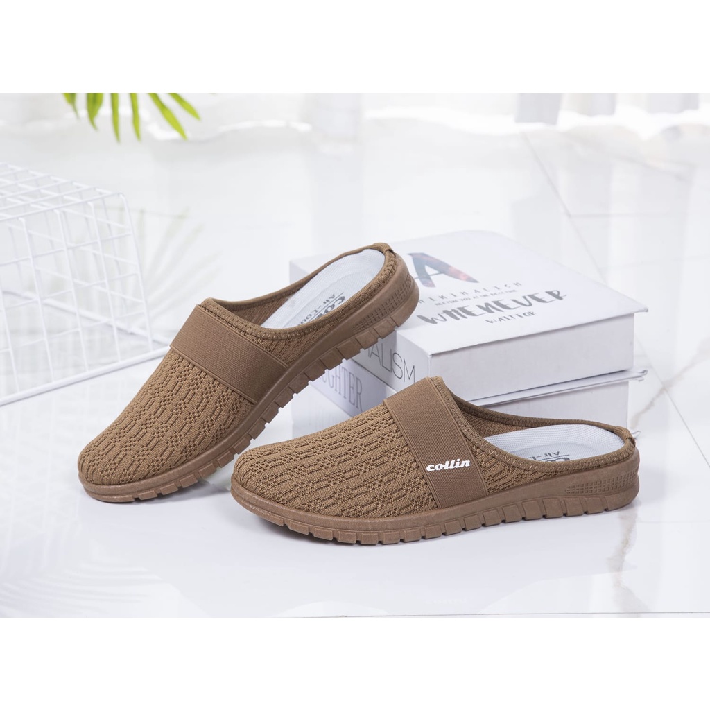 Sepatu Sandal Bustong Wanita Merk Col Original Import Rajut Gaya Korea TX66-W