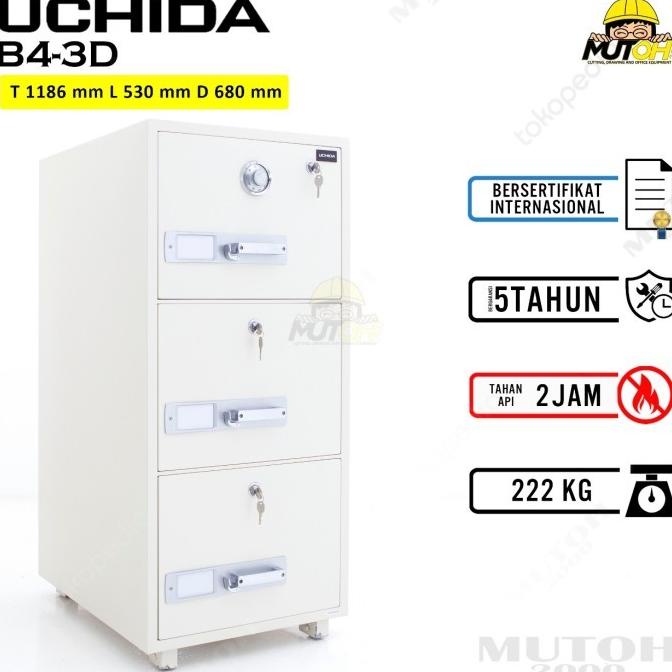 

TREND UCHIDA B4-3D FILLING CABINET 3 LACI TAHAN API GARANSI 5 TAHUN STOK TERBATAS