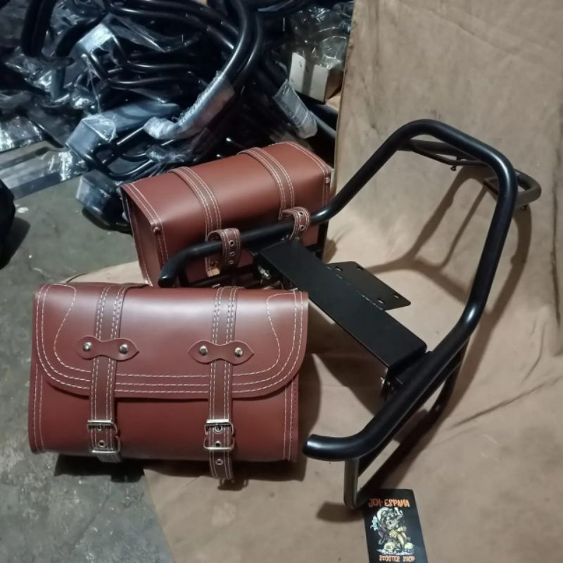 BACK RACK Yamaha Xsr155 / Backrack Xsr 155  plus tas side bag kiri kanan