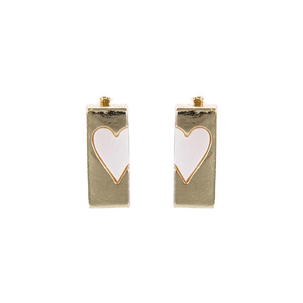 Needway Anting Wanita Punk Vintage French C shape Cool Square Heart