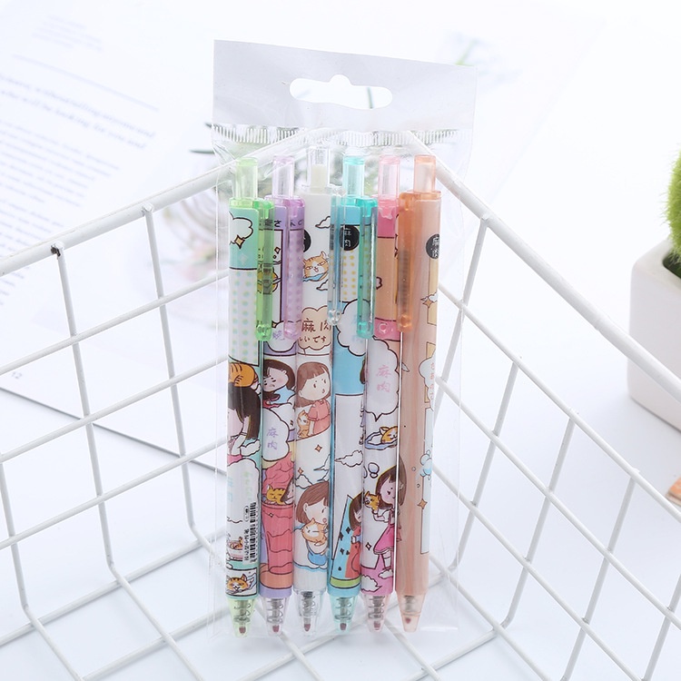 6 pcs Pena Pen Pulpen Cetek Cetekan Gel Set GMALL-ST0110