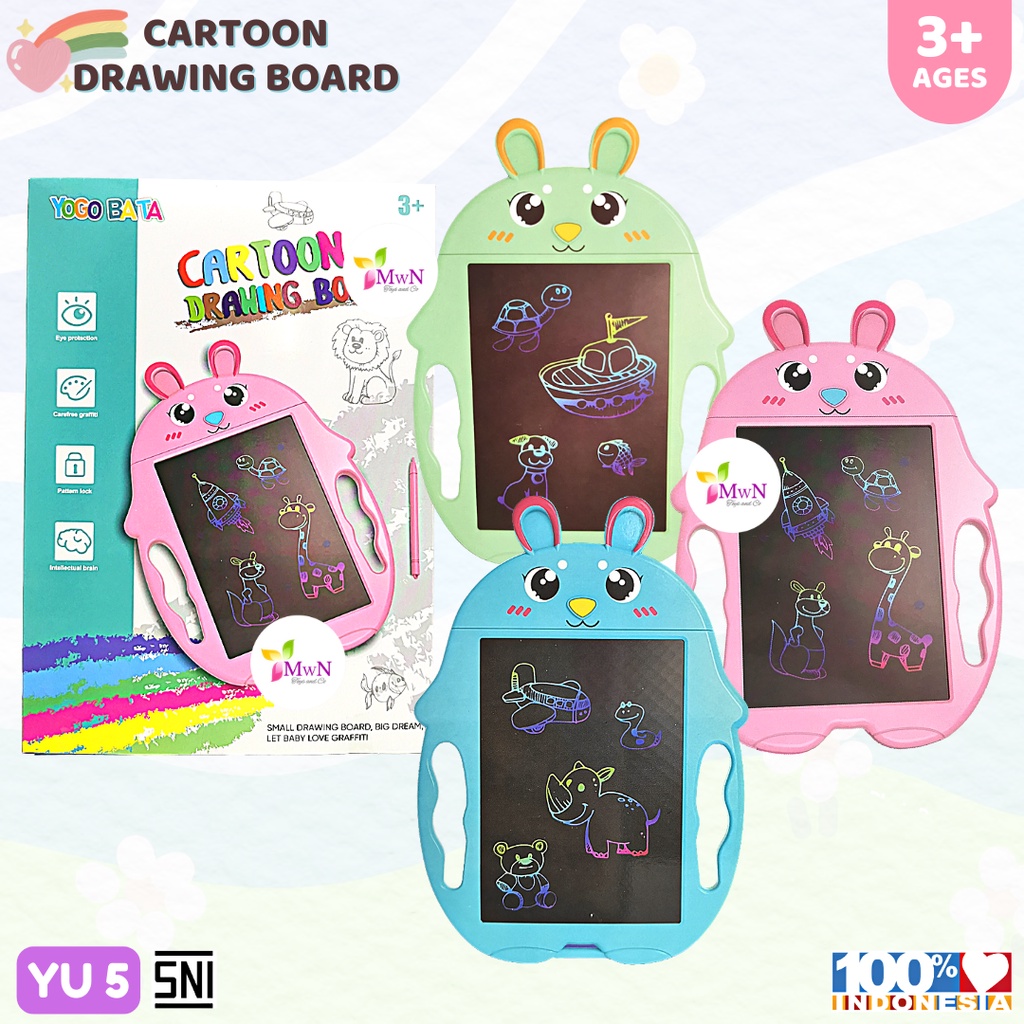 MWN Mainan Anak Papan Menggambar Cartoon Drawing Board YU 5