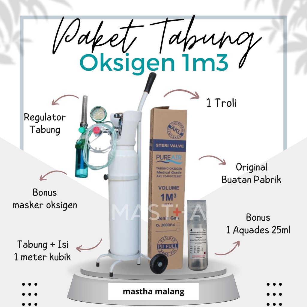 *Mastha Malang* Paket Tabung Oksigen 1m3 Lengkap Siap pakai