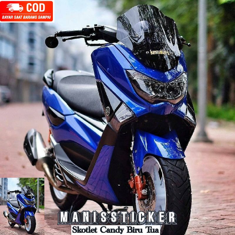 STICKER SCOTLET METALIK BIRU CANDY SKOTLET MOTOR VIOLET CANDY