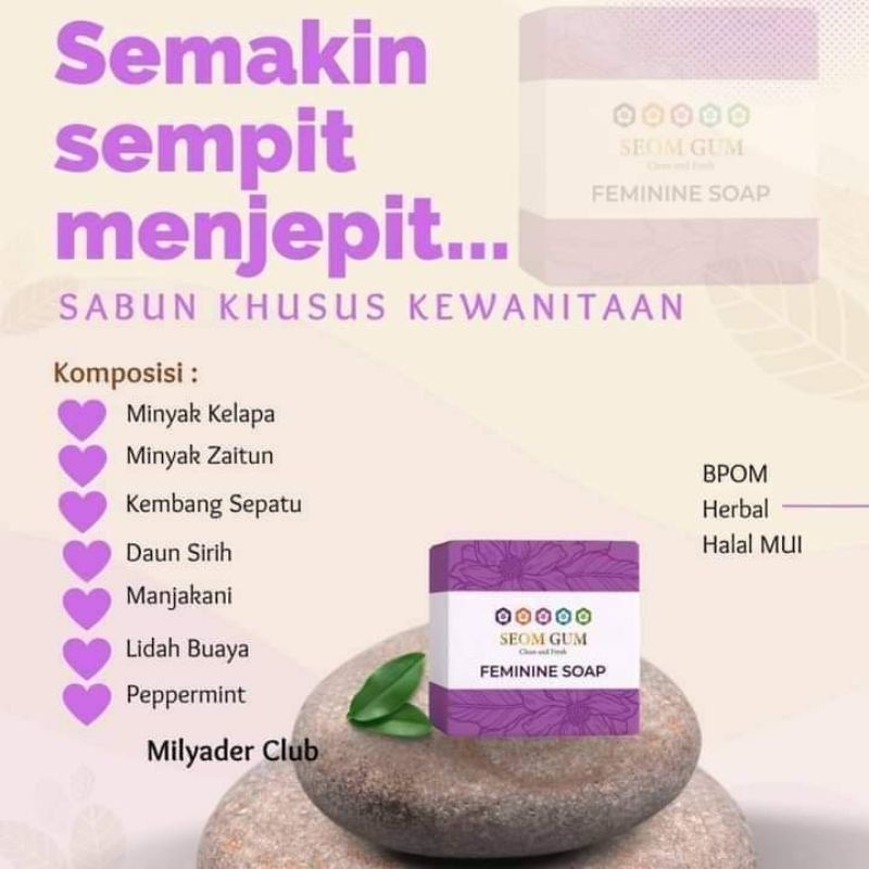 SABUN SEOM GUM GLOWING / SEOM GUM FEMININE SOAP / SABUN GLOWING MULTIFUNGSI ORI BPOM